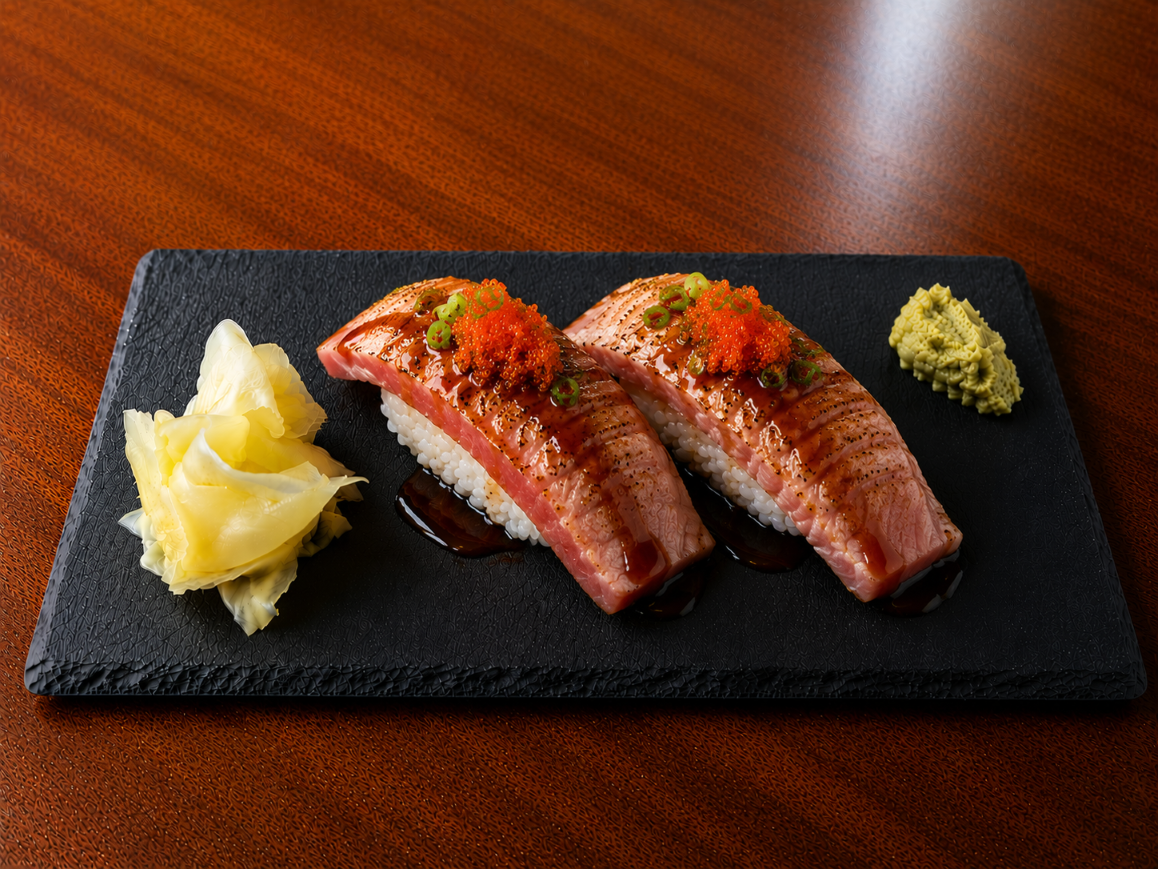 Flambierter Maguro Nigiri