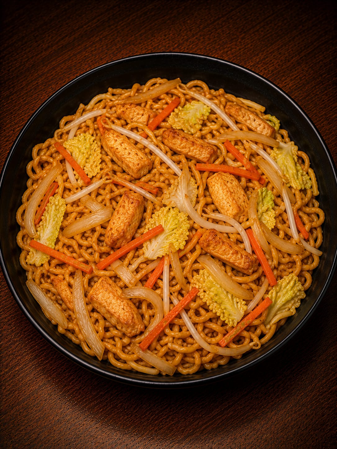 Gebratene Nudeln mit Hähnchen