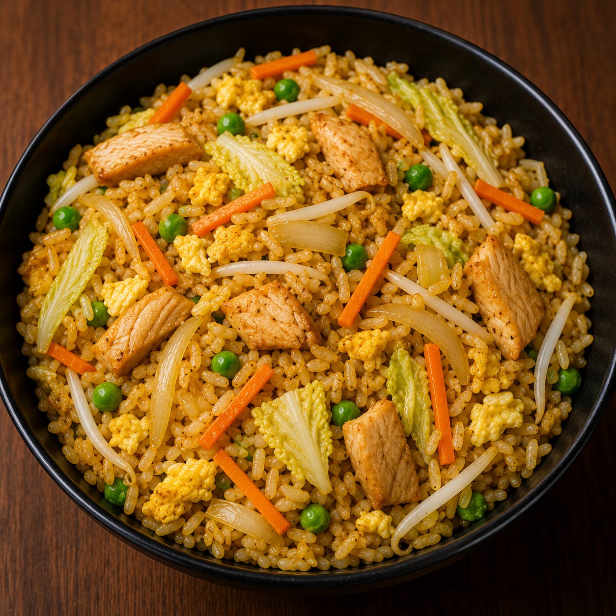 Gebratener Reis mit Hähnchen
